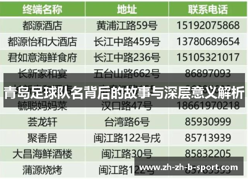 青岛足球队名背后的故事与深层意义解析